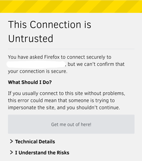 Connection is Untrusted